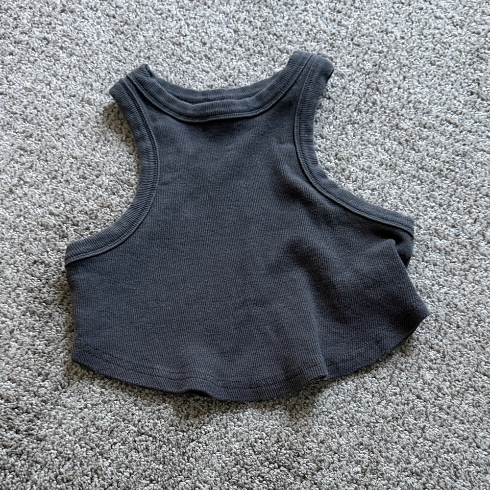 Edikted Charcoal Ribbed Top